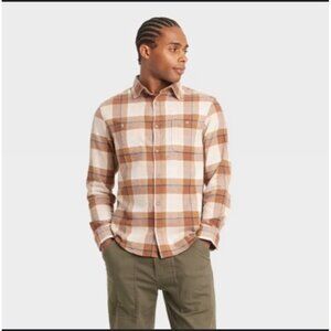Goodfellow Men's Long Sleeve Midweight Plaid Flannel Button-Down Size S NWT